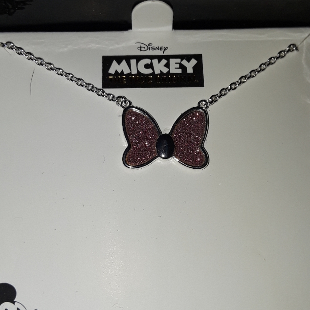 NWT Disney 90yrs Minnie Necklace With Bow